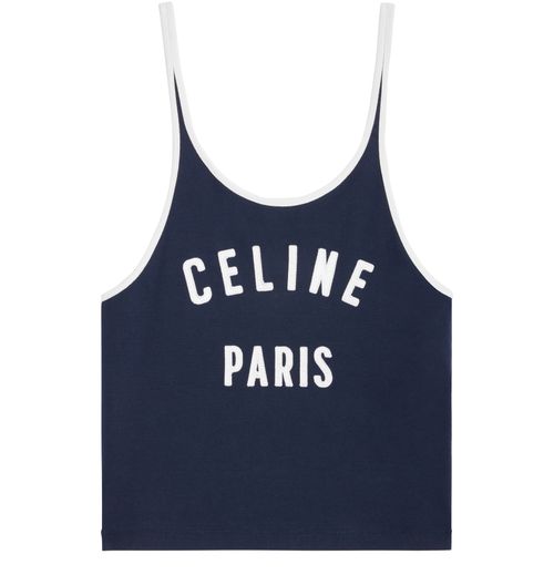 CELINE Celine Paris in cotton jersey tank top