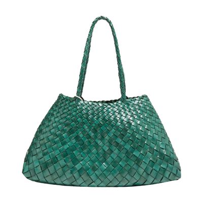Dragon Diffusion Santa Croce Large Shoulder Bag In Green