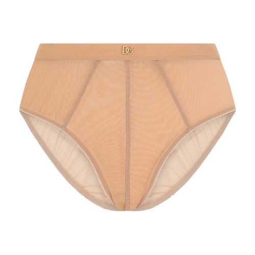 High-waisted tulle briefs with logo