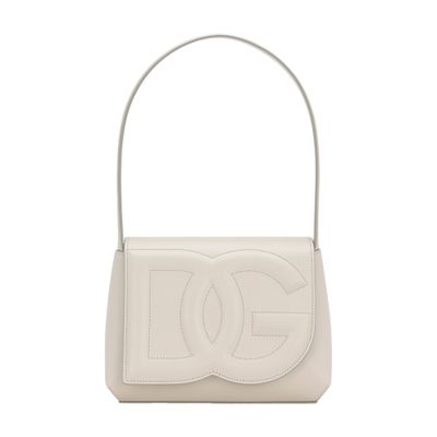 Dolce & Gabbana Dg Logo Leather Shoulder Bag In Beige