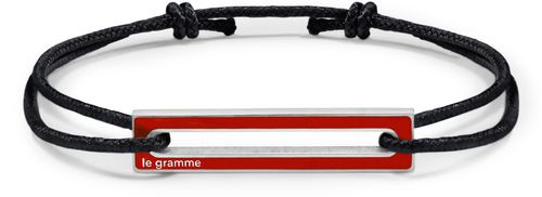 LE GRAMME 1,7g polished sterling silver lacquered cord bracelet