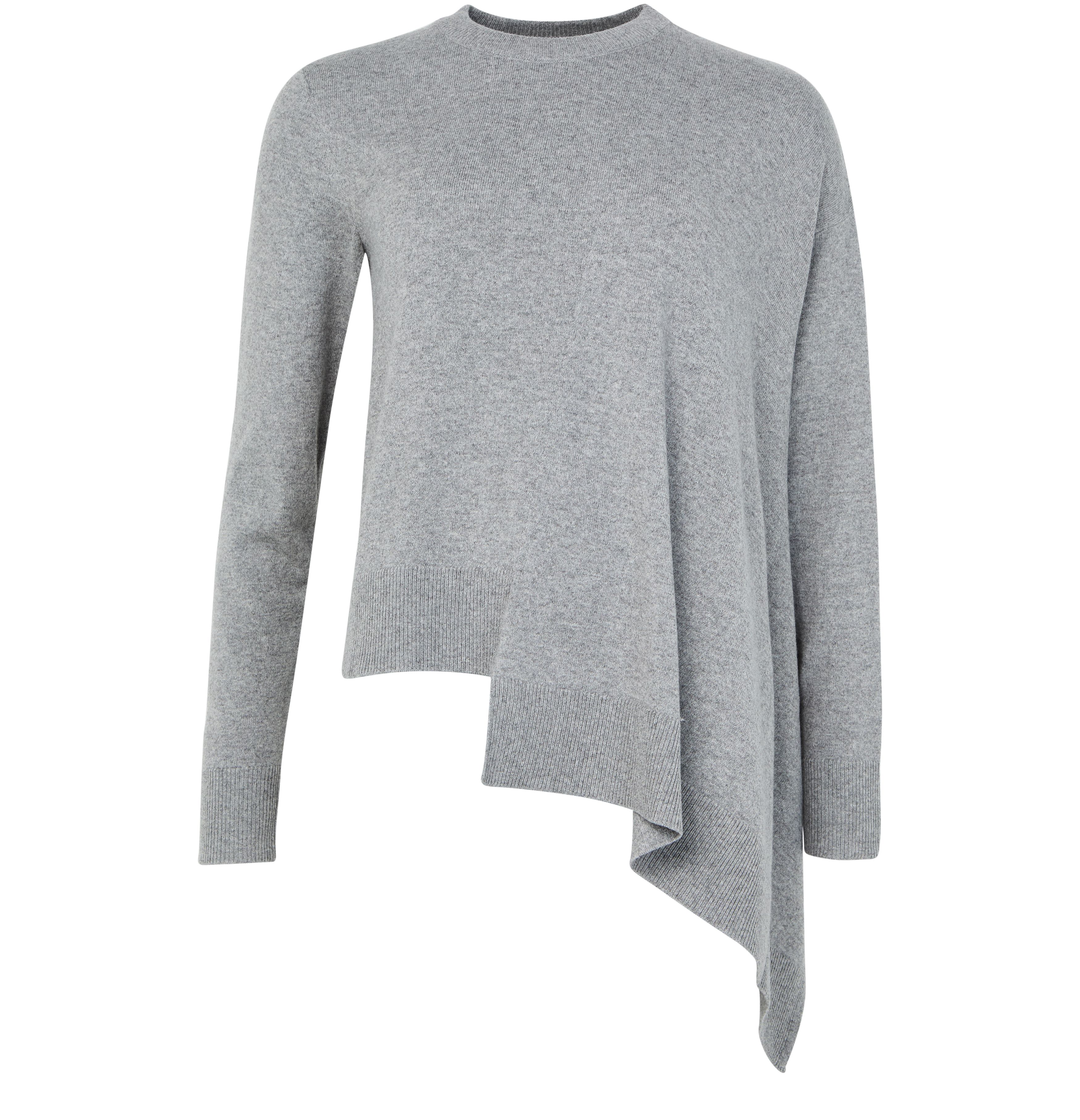 Asymmetric crewneck jumper