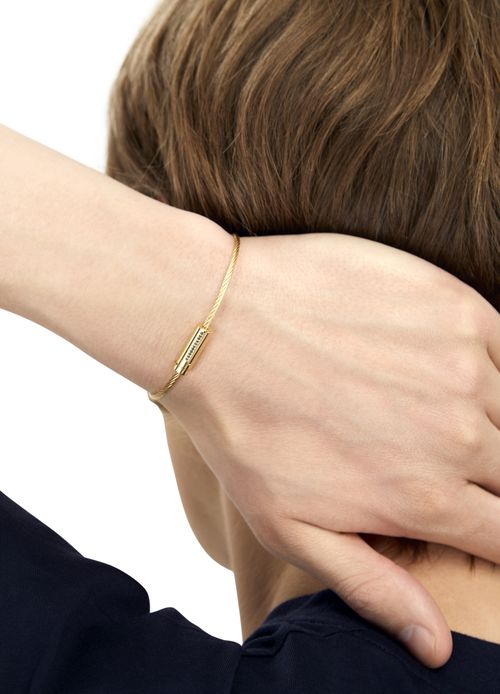 LE GRAMME Le 9g cable bracelet set with diamonds