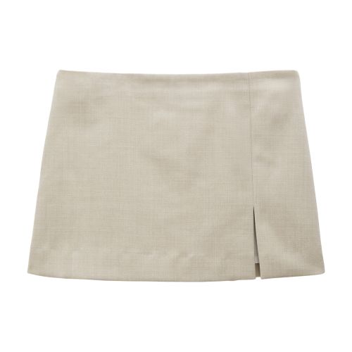 Filippa K Front-slit Tailored Miniskirt In Sage_melan