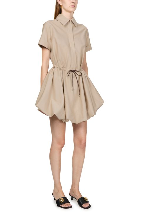 LOEWE Kurzärmeliges Kleid aus Baumwolle und Seide
