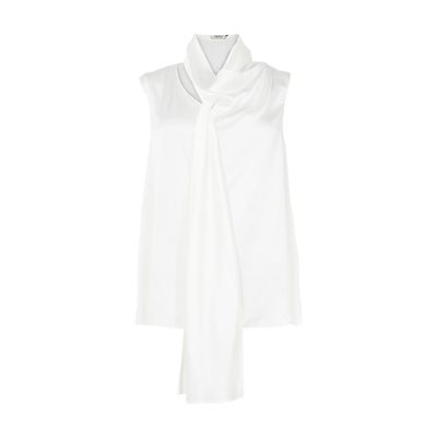S Max Mara Femme Blanc Top Sans Manches En Soie