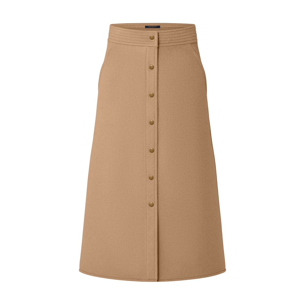 Double Face Button Down Midi Skirt thumbnail 6