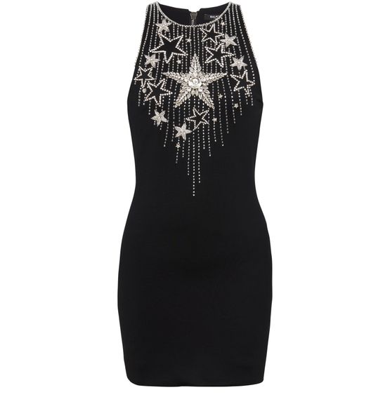 Balmainのブラックフィットツイードミニドレス