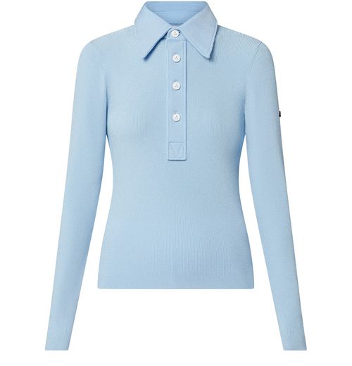 LOUIS VUITTON Thin Rib Long-Sleeve Polo Top