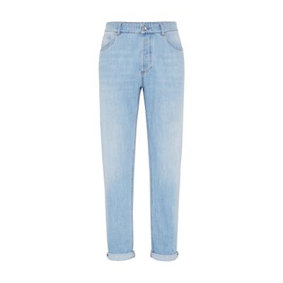 Brunello Cucinelli Lightweight Denim Trousers In Blue