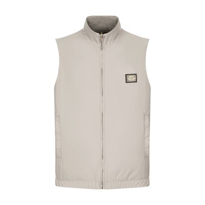 Shop Dolce & Gabbana Reversible Vest In Grey