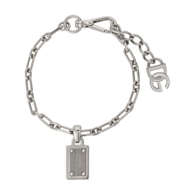 Dolce & Gabbana Bracelet With Dolce&gabbana Logo Tag In Silver_palladium