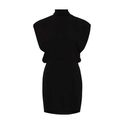 Max Mara Querce Sleeveless Cady Mini Dress In Black
