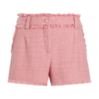Dolce & Gabbana Cotton Shorts With Belt Loops And Frayed Hem In Multicolor