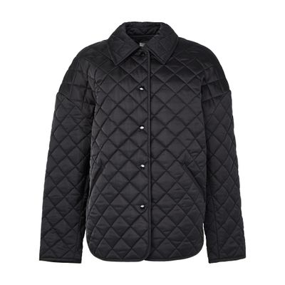 Totême Collared Quilted Jacket In Black
