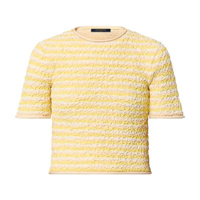 Louis Vuitton Crinkle Knit Striped Top In Yellow