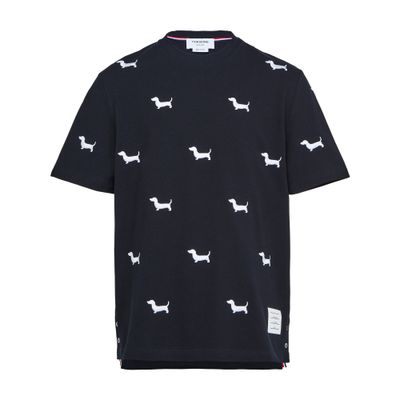 Thom Browne Short Sleeved T-shirt In Navy