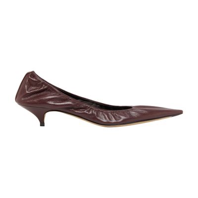 The Row Brown Liisa Kitten Heels In Burgundy