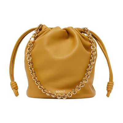 Loewe Flamenco Purse Bucket Bag In Mellow Nappa Lambskin In Brown