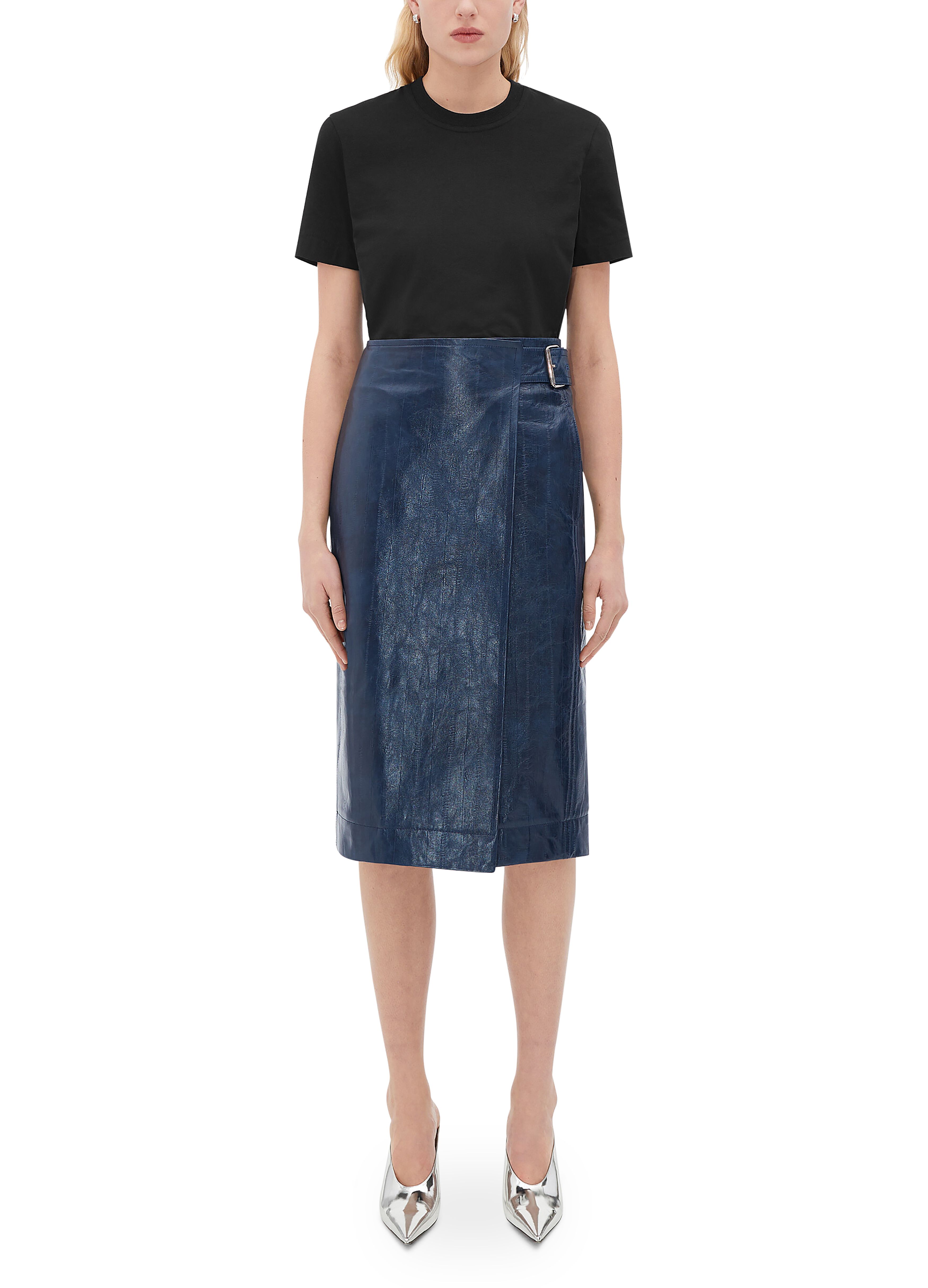 Embossed leather midi skirt thumbnail 6