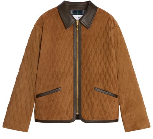 CELINE Quilted jacket in suede