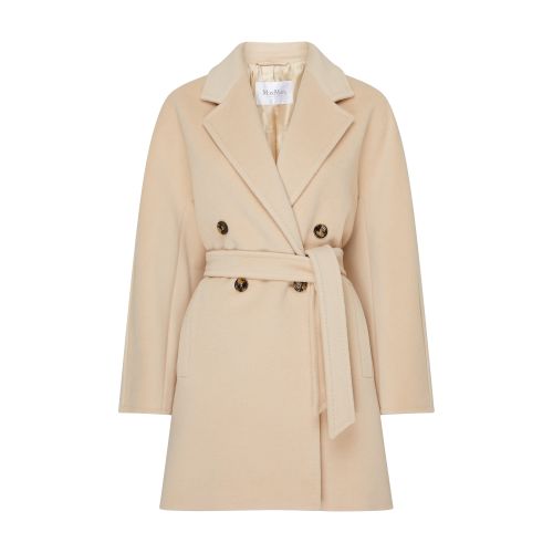 Max Mara Oversized Wool And Cashmere Coat With Lapel Collar And Kimono Sleeves In Beige