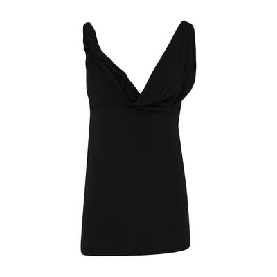 Totême Twist Drape Top Black In Black