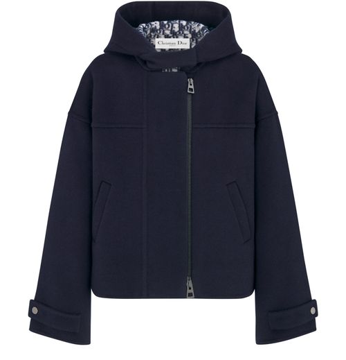 DIOR 拉链连帽短款大衣