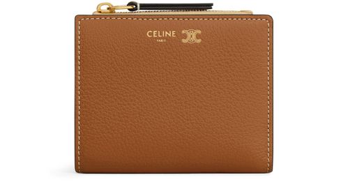 CELINE Compact wallet in supple grained calfskin