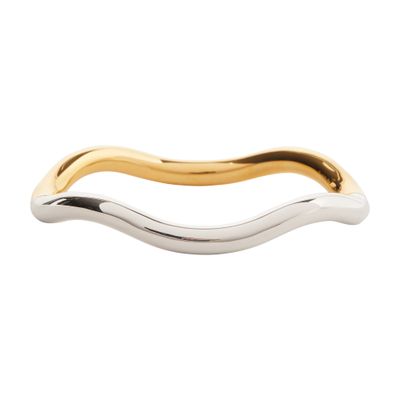 Shop Charlotte Chesnais Wave Bracelet In Gold Silver