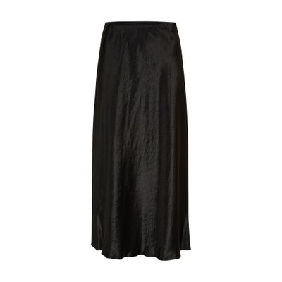 Shop Max Mara X Leisure - Alessio Satin Midi Skirt In Black