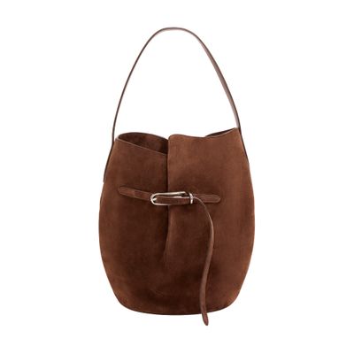 Belted large bucket bag