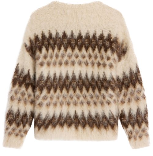 CELINE Pull col rond mohair Fair Isle