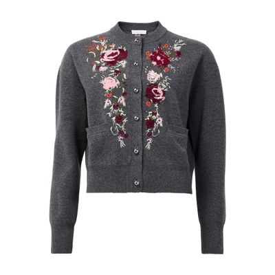 Rabanne Embroidered Wool-cashmere Cardigan In Grey