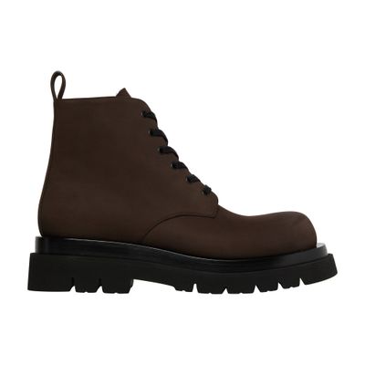 Shop Bottega Veneta Lug Lace-up Boots In Coffee