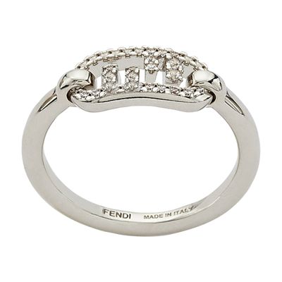 Fendi O'lock Ring In Argent