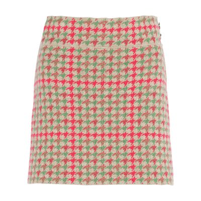 BARRIE CASHMERE AND WOOL SKIRT WITH HOUNDSTOOTH PATTERN