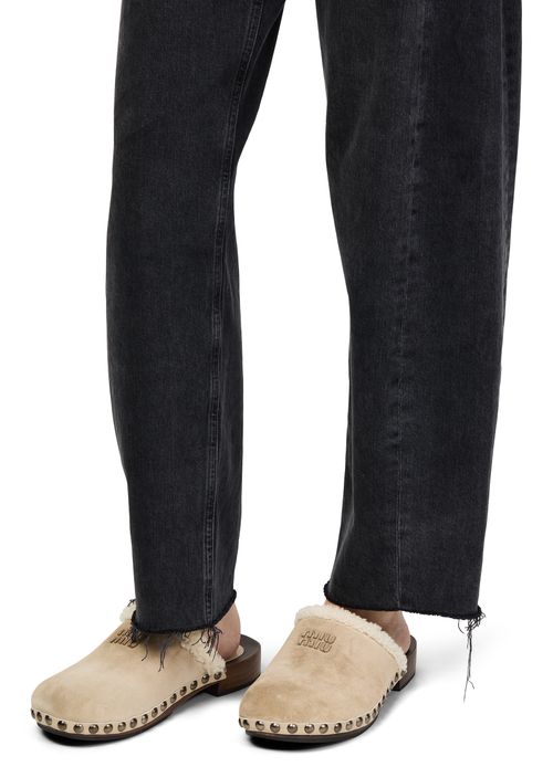 MIU MIU Shearling clogs