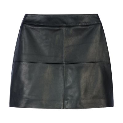 Bompard Lamb Leather Mini Skirt In Black