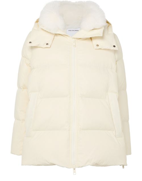 YVES SALOMON Hooded puffer jacket with a mink fur collar
