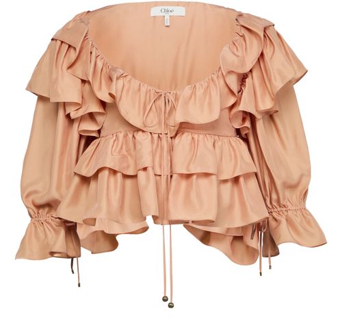 CHLOE Silk washed poplin top