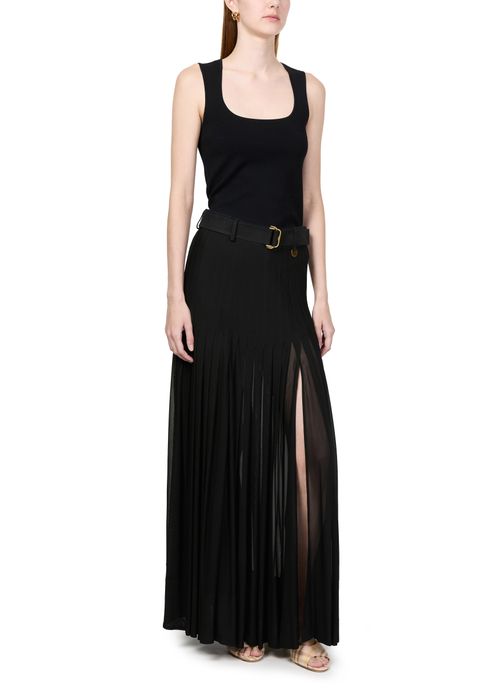 BURBERRY Pleated cotton skirt