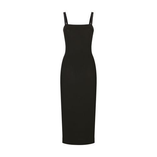 Dolce & Gabbana Milan Stitch Stretch Jersey Sheath Dress In Black