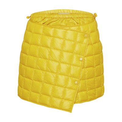 Shop Moncler Padded Skirt In Yellow