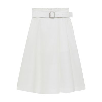 Loewe Cotton Midi Skirt With A Belt In White