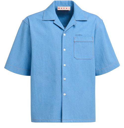 MARNI ネイビーオレンジ 半袖シャツ　ボーリングシャツ MARNI ネイビーオレンジ 半袖シャツ ボーリングシャツ