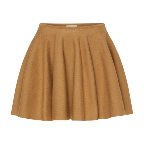Khaite Ulli Wool-blend Mini Skirt In Nougat