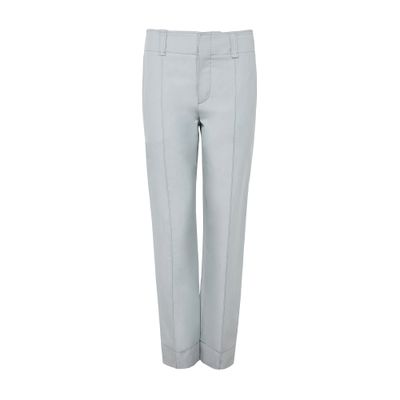 Chloé Cigarette Pants Made Of A Linen And Cotton Blend In Gray