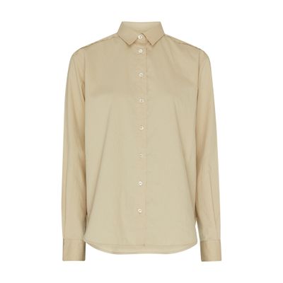 Totême Signature Cotton Blend Shirt In Beige