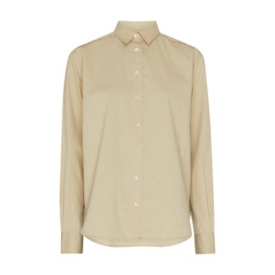 Totême Signature Cotton Shirt In Beige